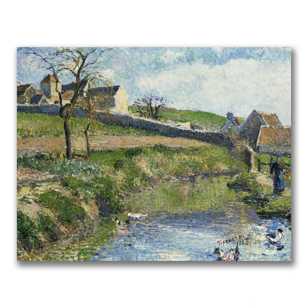 Trademark Fine Art "The Farm at Osny" by Camille Pissarro Painting